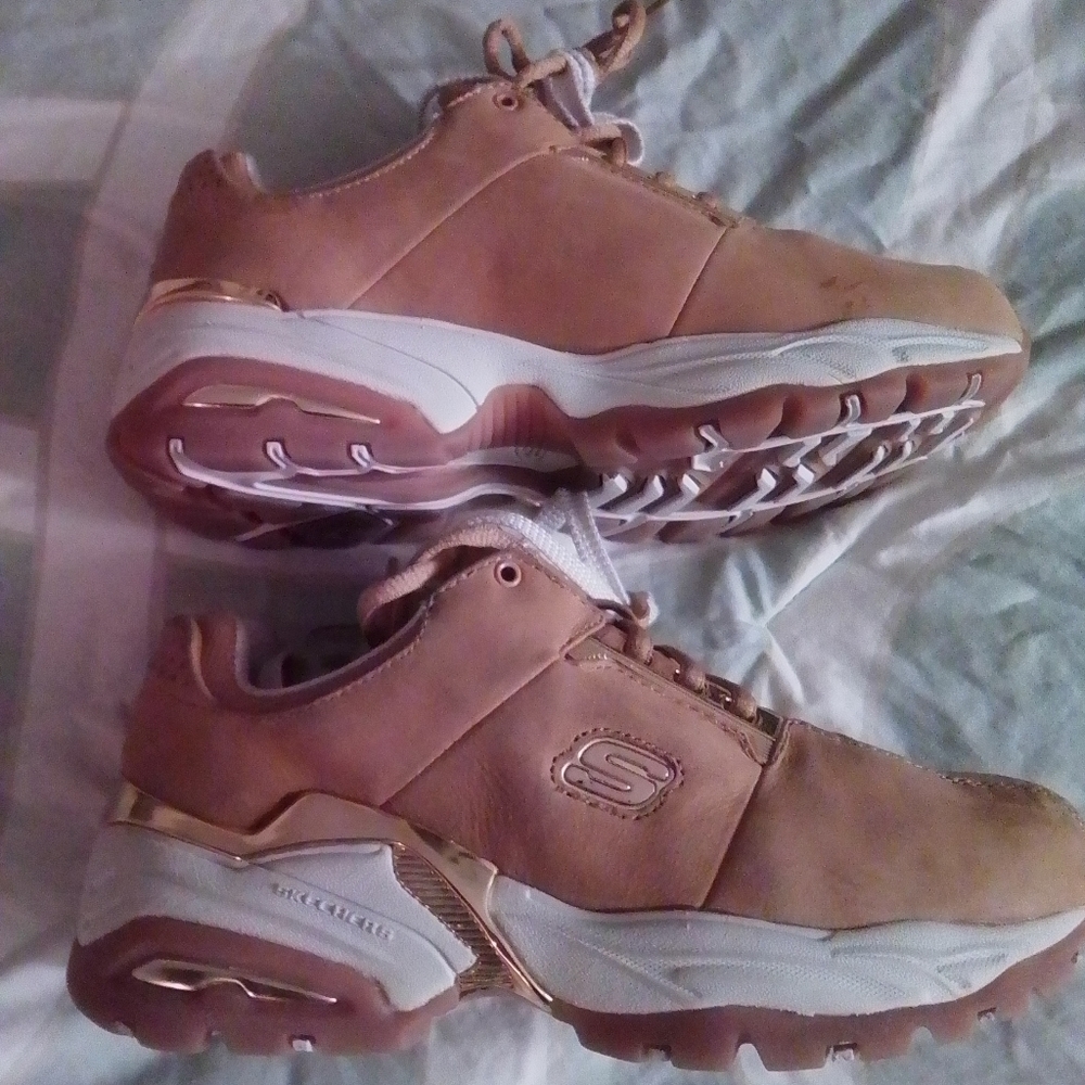 Skechers sport sneakers tan with extra white laces - Picture 2 of 6